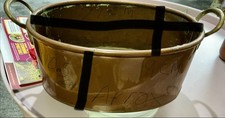 Vintage oval copper pan 27cm - vintage,