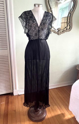 Vintage 30s 40s sheer pleated - 30s,