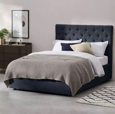 MADE.COM super king velvet bed black with super king EMMA mattress