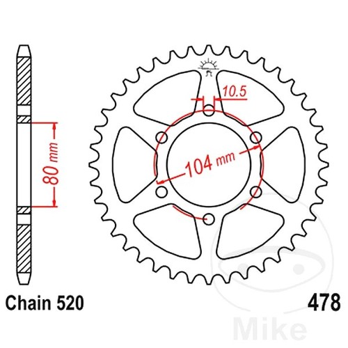 Rear sprocket 520 id - sprocket, 40/520