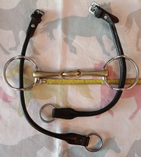 5 1/2"  Cheltenham Gag With Losenge Wit Leather Cheeks Horse Bit. Excellent.