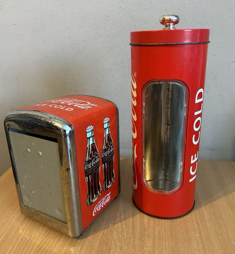 Coca cola metal - coca, straw