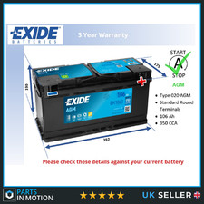 AGM Car Battery EK1060 Exide