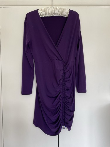 Long sleeve ruched purple - long,