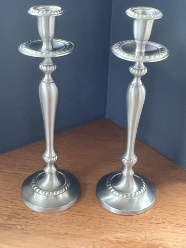 Pair pewter candlesticks 11 - of,