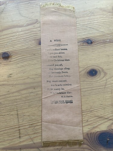 Victorian silk poem bookmark - silk,