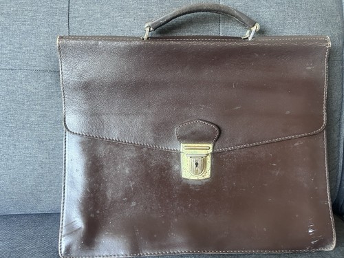 Vintage brown genuine leather - brown,