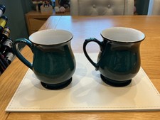 DENBY GREENWICH CRAFTSMAN MUGS X 2  STONEWARE TABLEWARE  LOT A