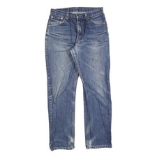 LEVI'S 521 02 Mens Jeans Blue Regular Straight Denim Medium W32 L32 Zip Closure