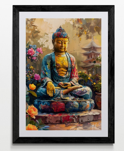 Buddha framed canvas picture - buddha,