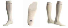 NEW $48 men EQUMEN PRECISION OTC COMPRESSION SOCKS LIGHT BEIGE Padded Soles s854