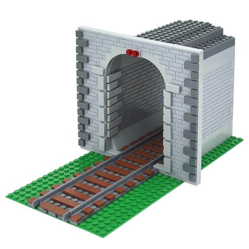 City train track tunnel - train,