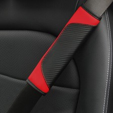 Carbon Fiber Car Safety Soft Protect Cushion Shoulder Guard Seat Belt Pads Cover