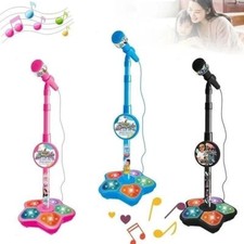Microphone and Stand Childrens Karaoke Machine with Lights for Kids New