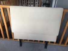 'HEADBOARD' SINGLE SIZE : EX DISPLAY: WARM NEUTRAL COLOUR : 'ROMO' LINARA FABRIC