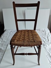 Antique Rush Seat Dark Wood