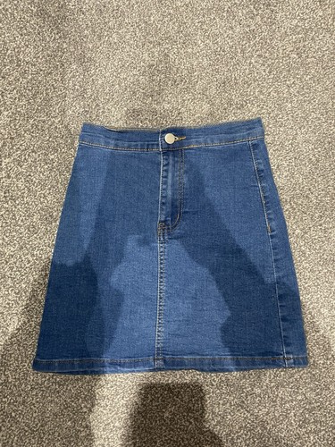 Blue denim skirt - denim,