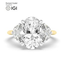 Oval Diamond Trilogy Ring 14k