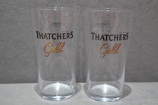 2x Thatchers Gold Laser Nucleated Cider Beer Glass One Pint 20oz Brand New M12