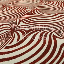 Modern Funky Stripe Zebra Style Design Red White Lightweight Furnishing Fabrics