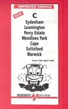 Bus Timetable Leaflet - Midland Red South - Minibus C: Warwick Leamington - 1987