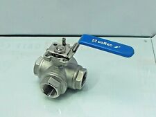 Stainless Steel T Port Ball Valve 3 Way , Viton Seals 0-230c Temp, 800 PSI Rated