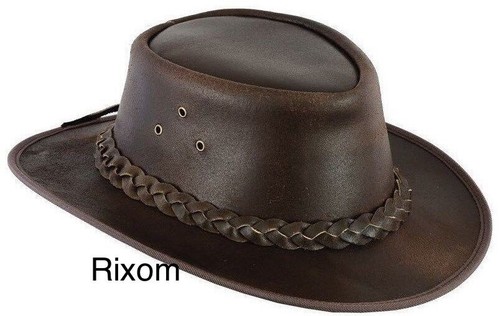 Leather cowboy hat brown - leather,
