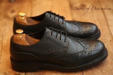 Hoggs Of Fife Prestwick Black Leather Derby Brogue Shoes Men UK 7 US 8 RRP: £169