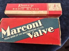MARCONI VALVE KT55 RARE GREY GLASS VINTAGE CLEAN  + UNUSED KLEEN-E-ZE  BRUSH