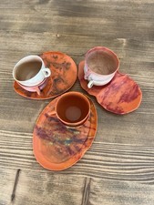 1970s kitchenalia Retro Bandalasta Set - Cups & Saucers In Psychedlelic Colours