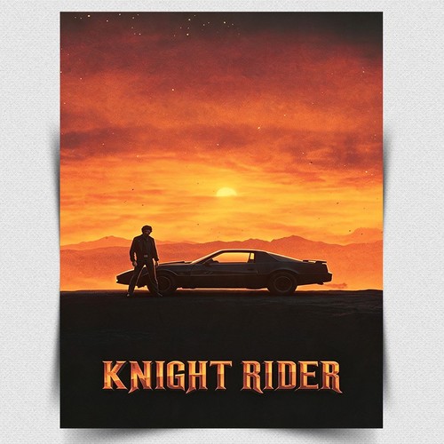 Knight rider metal sign - rider, wall