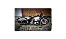 1947 Harley Knucklehead Bike Motorcycle A4 Photo Poster