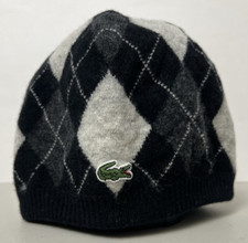 LACOSTE Cap that doubles as two.  8" wide, 5 5/8" tall when flat. Wool.