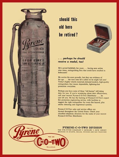 1956 pyrene fire extinguisher - pyrene,