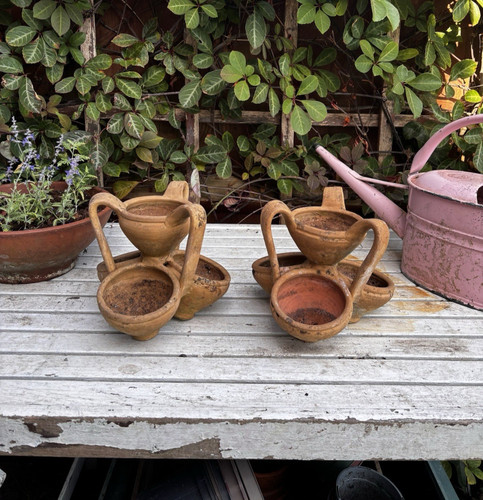 Pair antique terracotta - ,