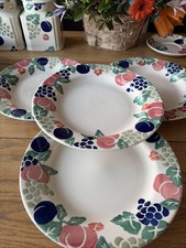 4 x Royal Winton Bordeaux Dinner Plates Spongeware 11" Hand Decorated