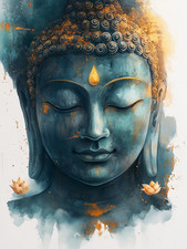 Canvas Art Serene Blue Gold