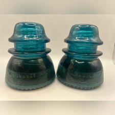 Vintage Aqua Glass Electric