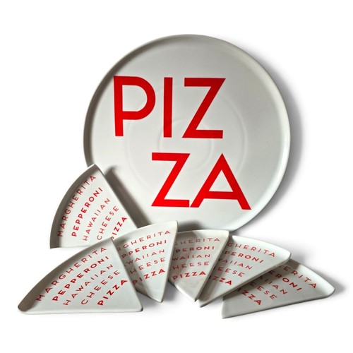 Ceramic pizza plate set - pizza,