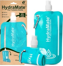 HydraMate Collapsible Water Bottle - 750ml, BPA Free. Lightweight, Foldable, Rol