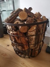 Festive Christmas Vintage Reclaimed Steel Basket Log Storage Garden Decor  