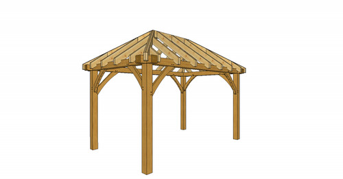 Oak garden gazebo - oak,