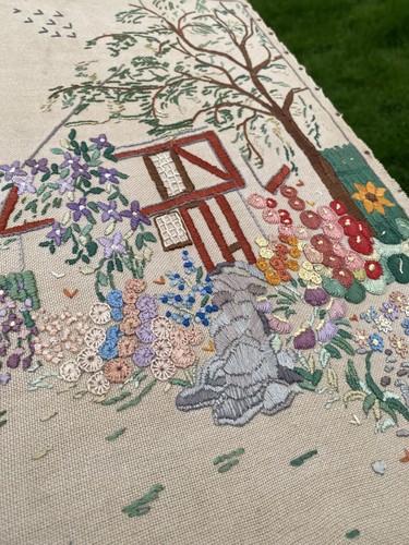 Vintage tapestry embroidery - vintage,