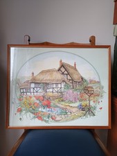 Glenda Rae Art Print Thatched Cottage And Garden Scene 
