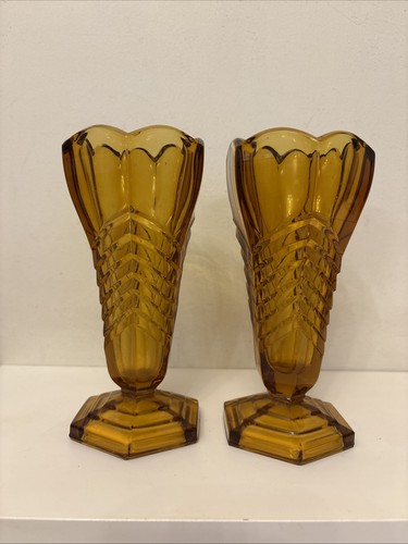Vintage pair art - art, amber