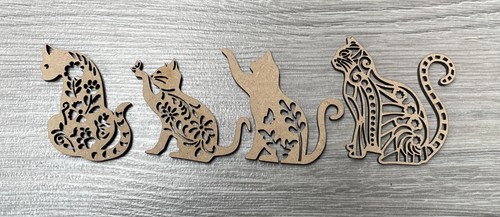 Wooden mdf cat - wooden, shapes