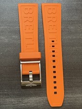 BREITLING OEM 24MM Diver Pro Orange Rubber Strap w/ oem Tang Buckle