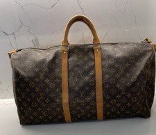 Louis Vuitton Keepall Boston Duffel 60 Brown Canvas Travel Bag ￼