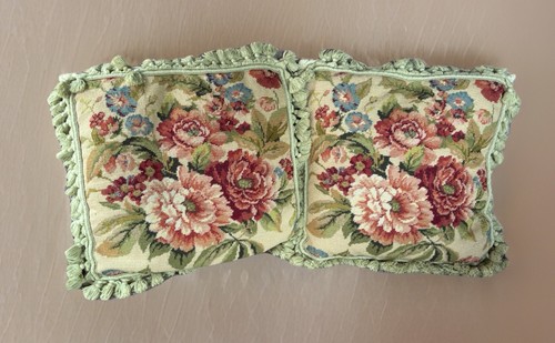Pair aubusson style floral - of,