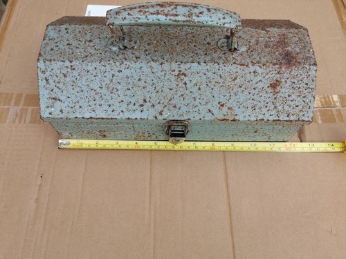 Vintage metal tool box - metal,